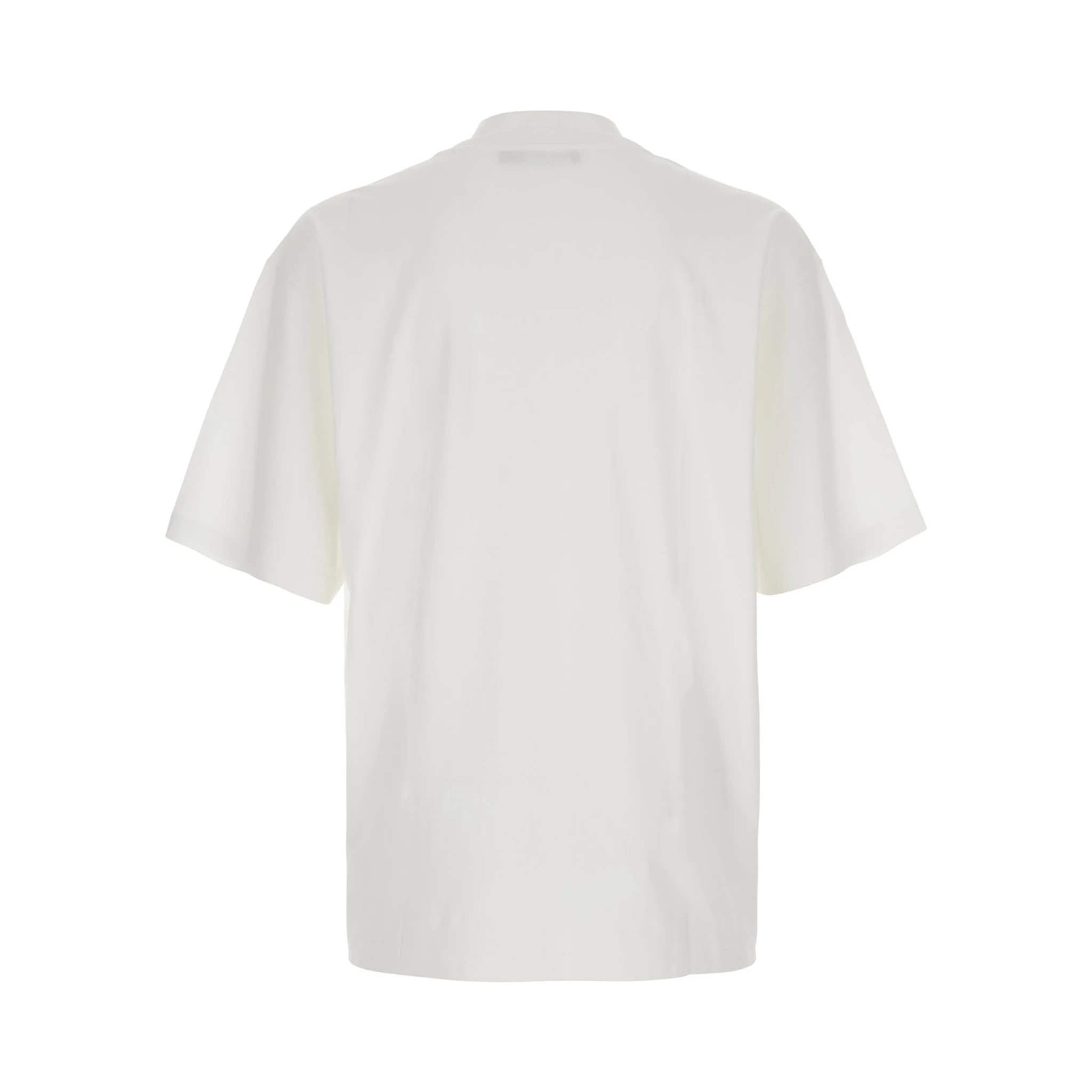 White Oversize T-Shirt with Maxi Logo on the Front in Cotton Man