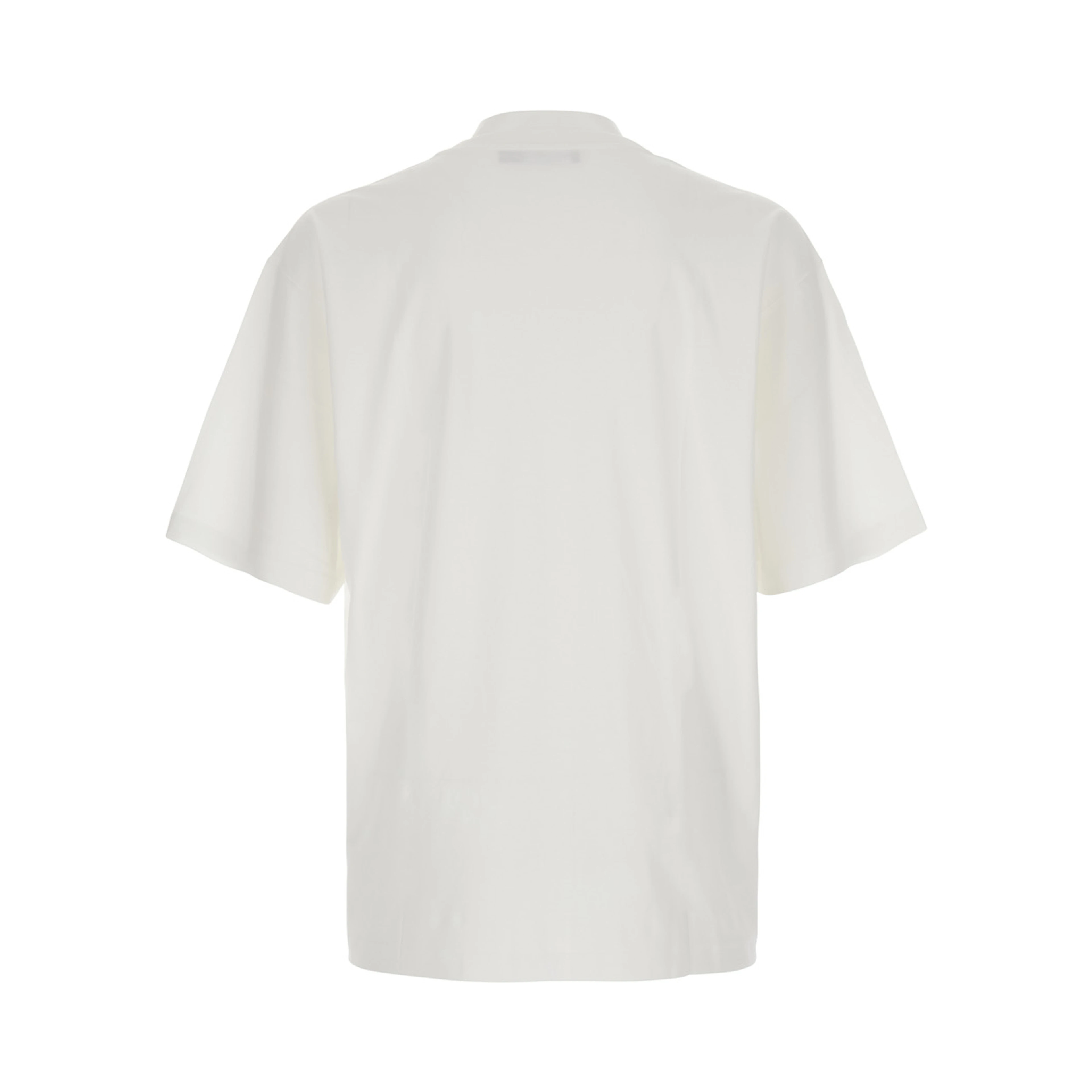 White Oversize T-Shirt with Maxi Logo on the Front in Cotton Man