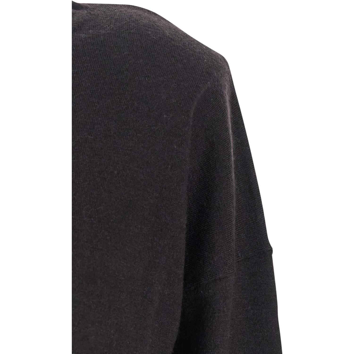 Brown Dress with Boat Neck in Wool and Cashmere Blend Woman