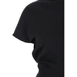 Black High Neck Dress in Cady for Women