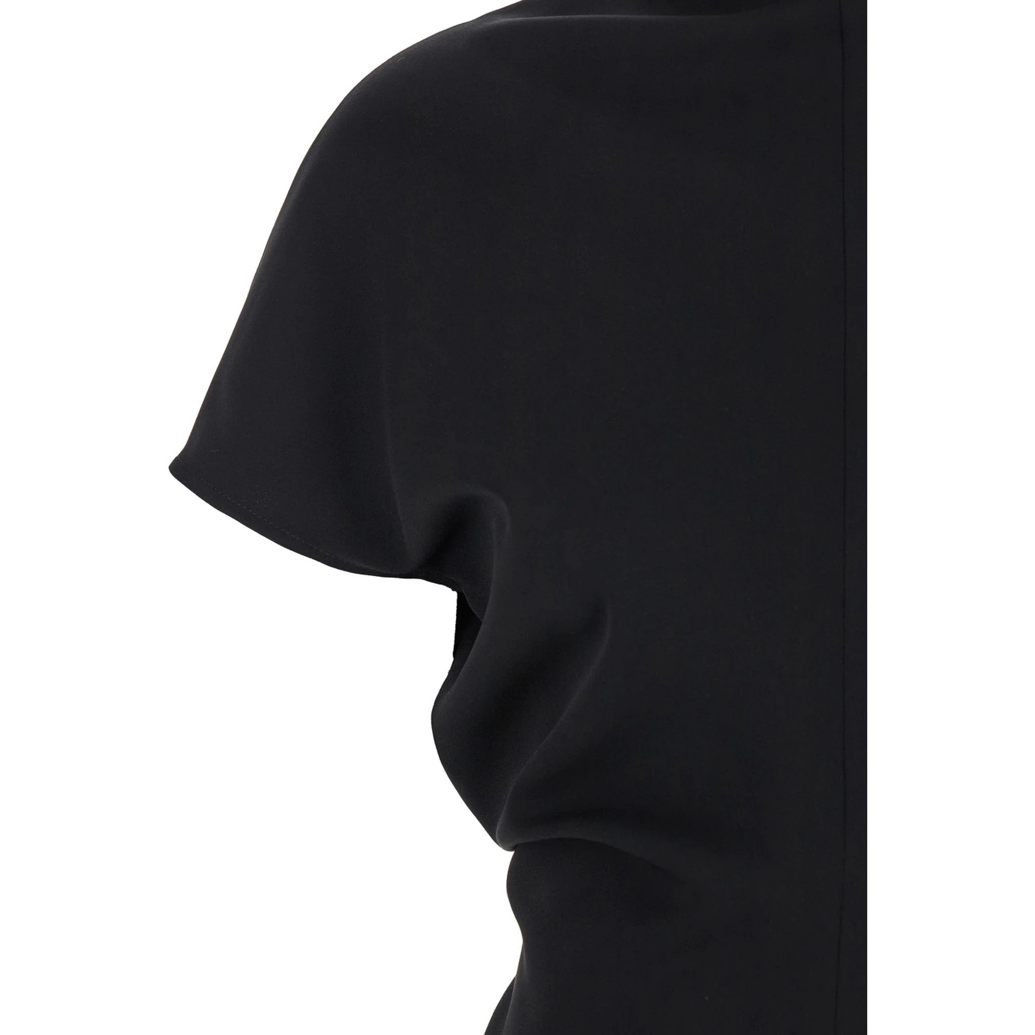 Black High Neck Dress in Cady for Women