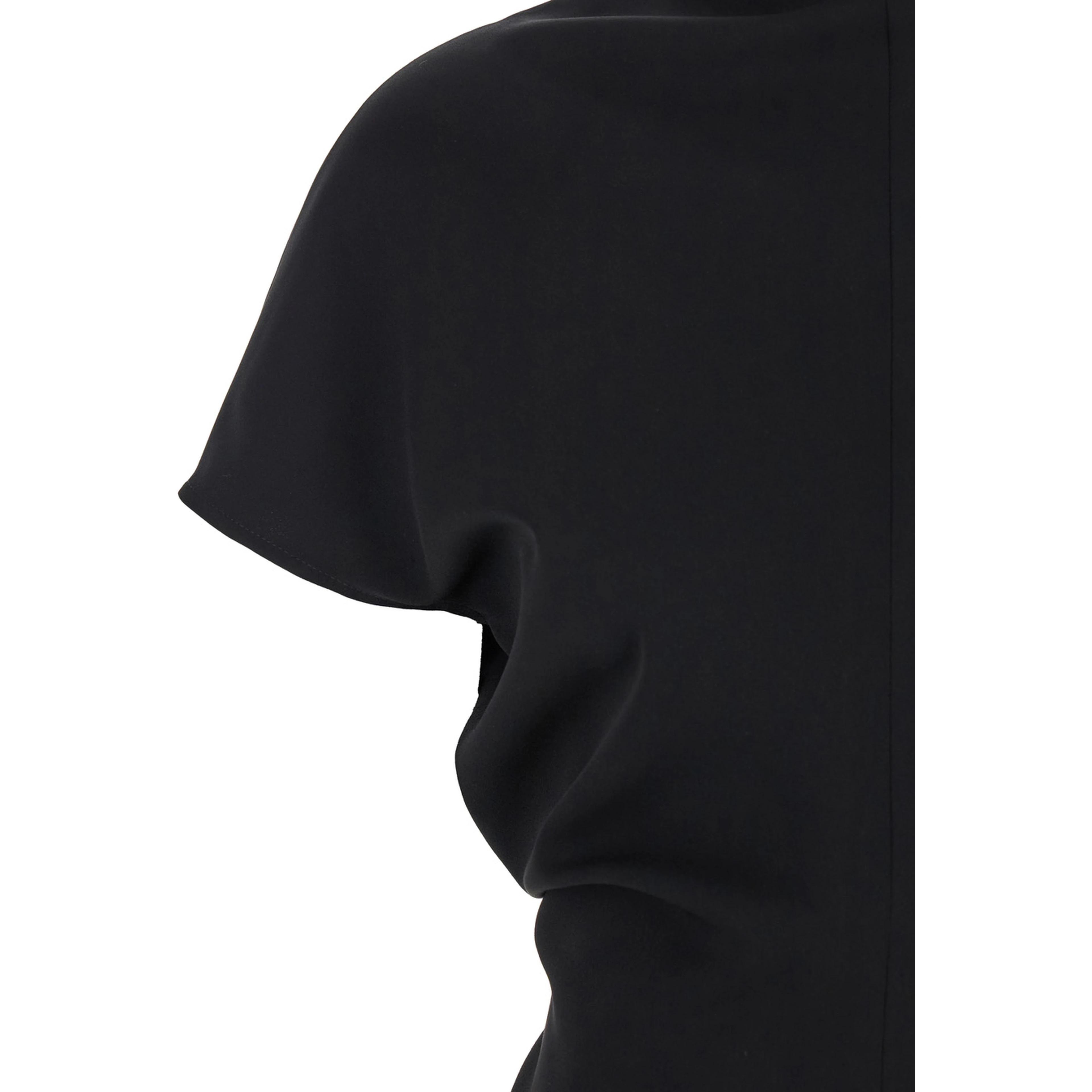Black High Neck Dress in Cady for Women