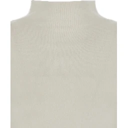 Orlaya White Sweater with High Neck and Dropped Shoulders in Cashmere Blend Woman
