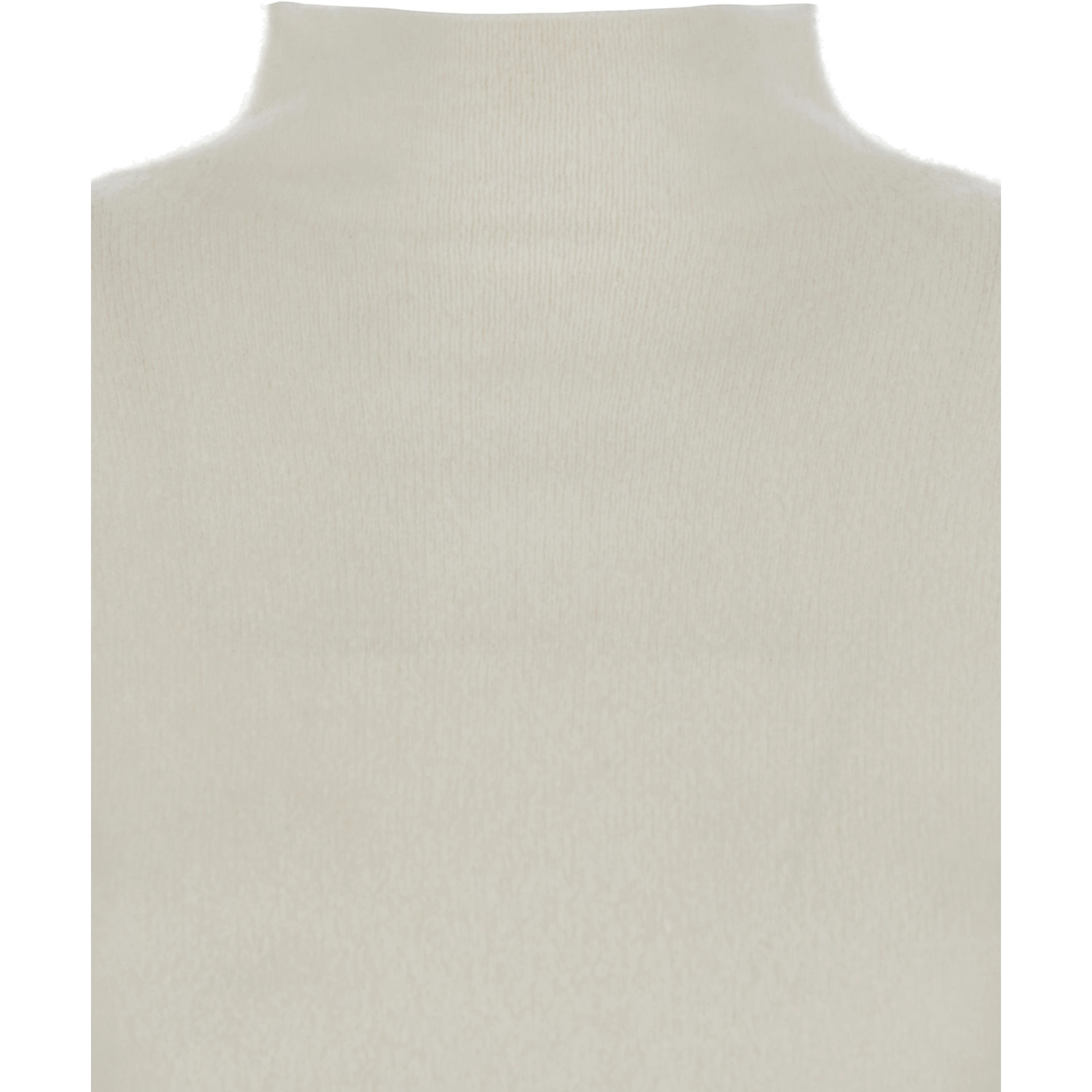 Orlaya White Sweater with High Neck and Dropped Shoulders in Cashmere Blend Woman