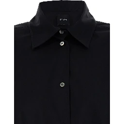 Oversized Black Shirt in Cotton Woman