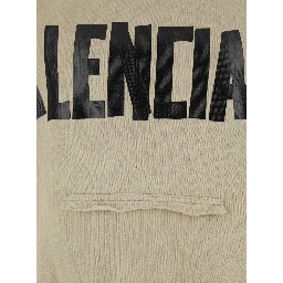 هودي بيج بغطاء رأس ثابت وشعار مطبوع على الأمام والخلف من القطن الرجالي