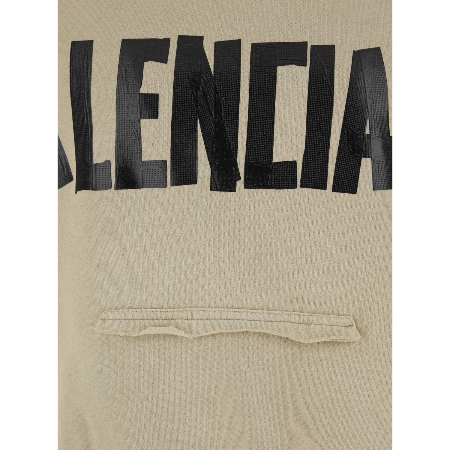 Beige Hoodie with Fixed Hood and Logo Lettering on Front and Rear in Cotton Man