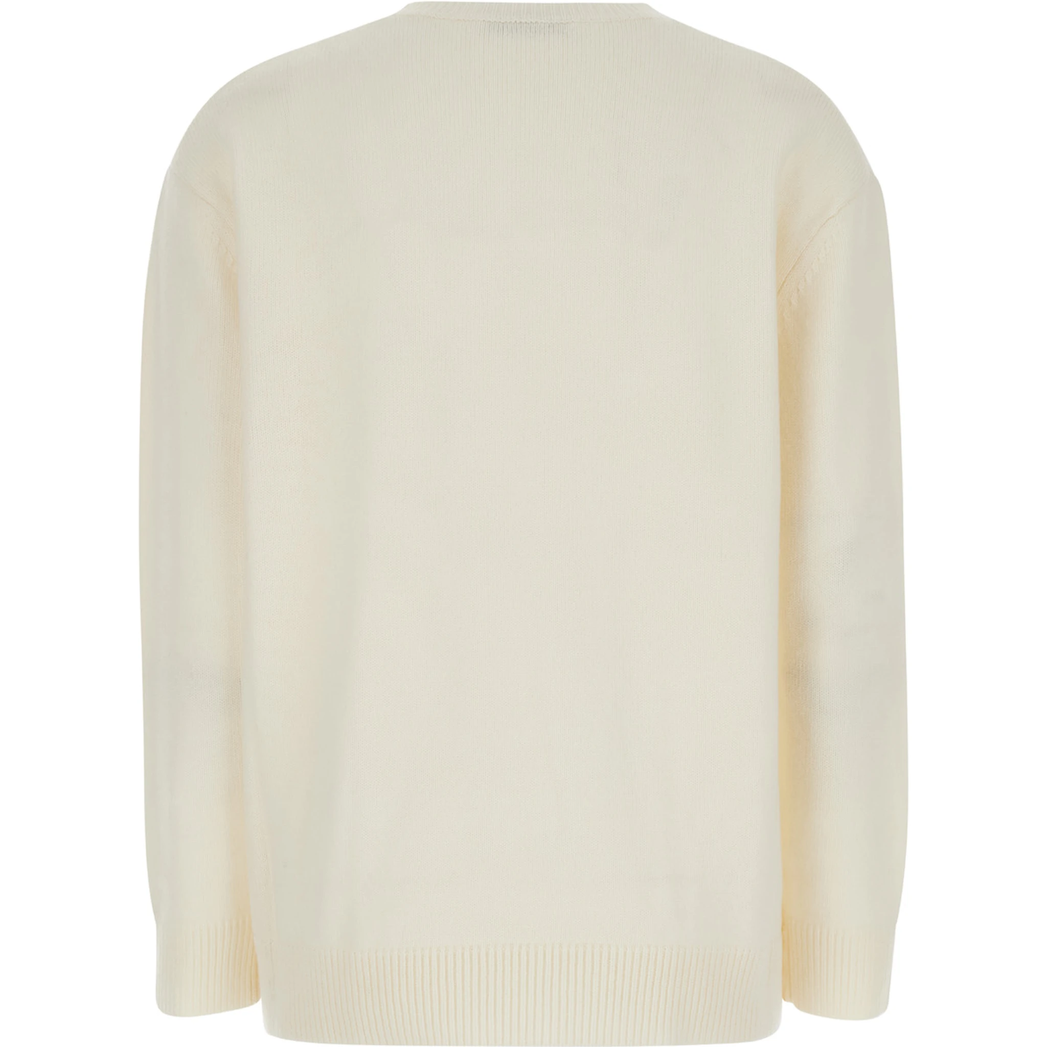 White Sweater with 1951 Logo in Wool and Cashmere Woman