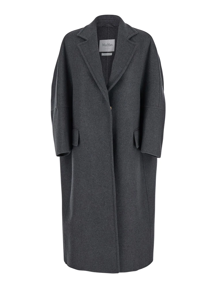 Asburgo Grey  Coat with Notched Revers in Virgin Wool Blend Woman