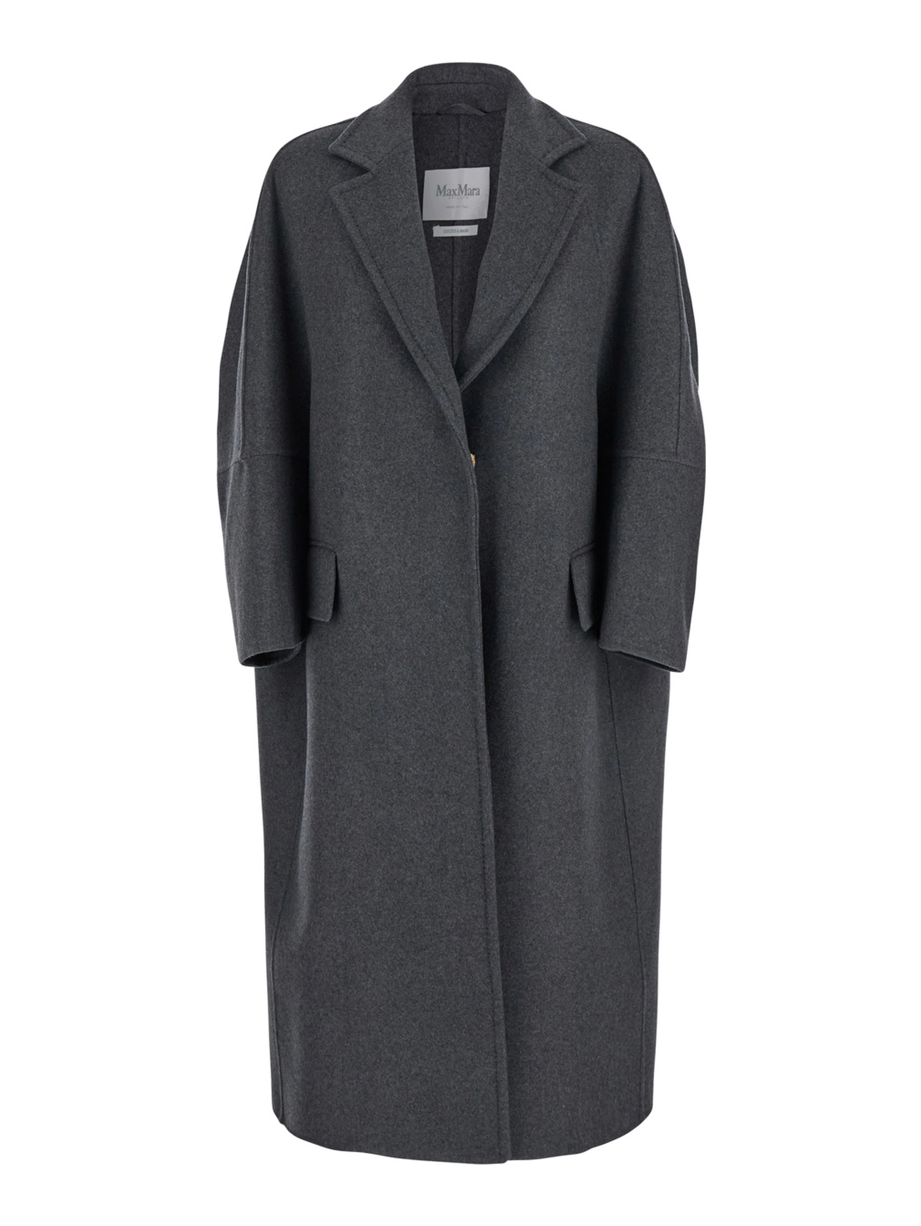 Asburgo Grey  Coat with Notched Revers in Virgin Wool Blend Woman