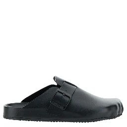 Sunday Black Mules with Five Finger Shape at Toe in Matte Leather Man