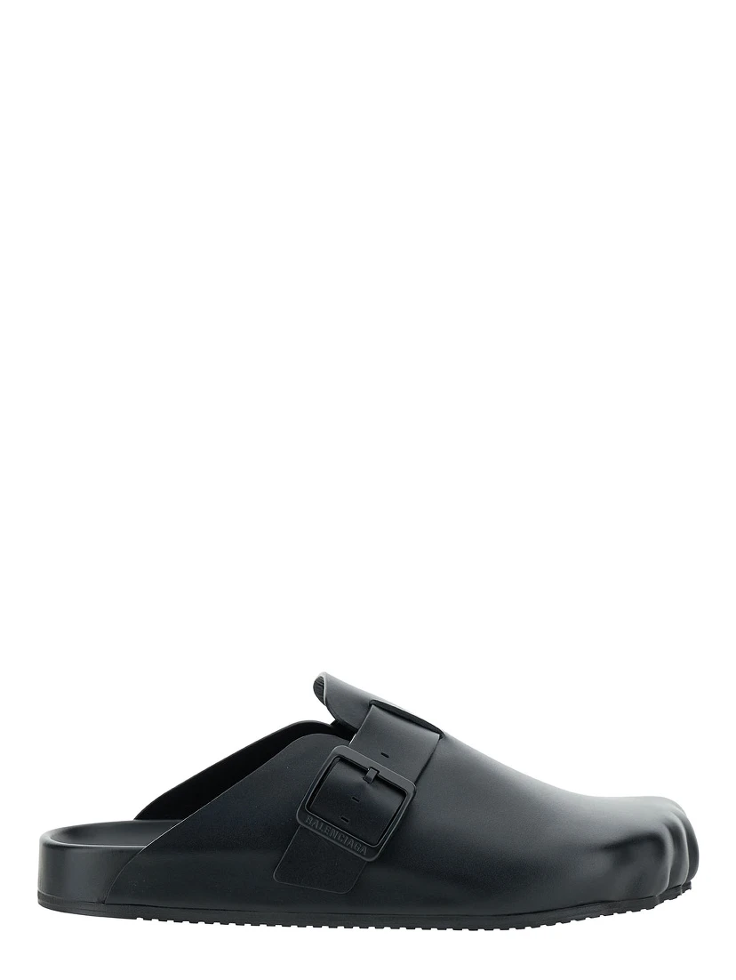 Sunday Black Mules with Five Finger Shape at Toe in Matte Leather Man