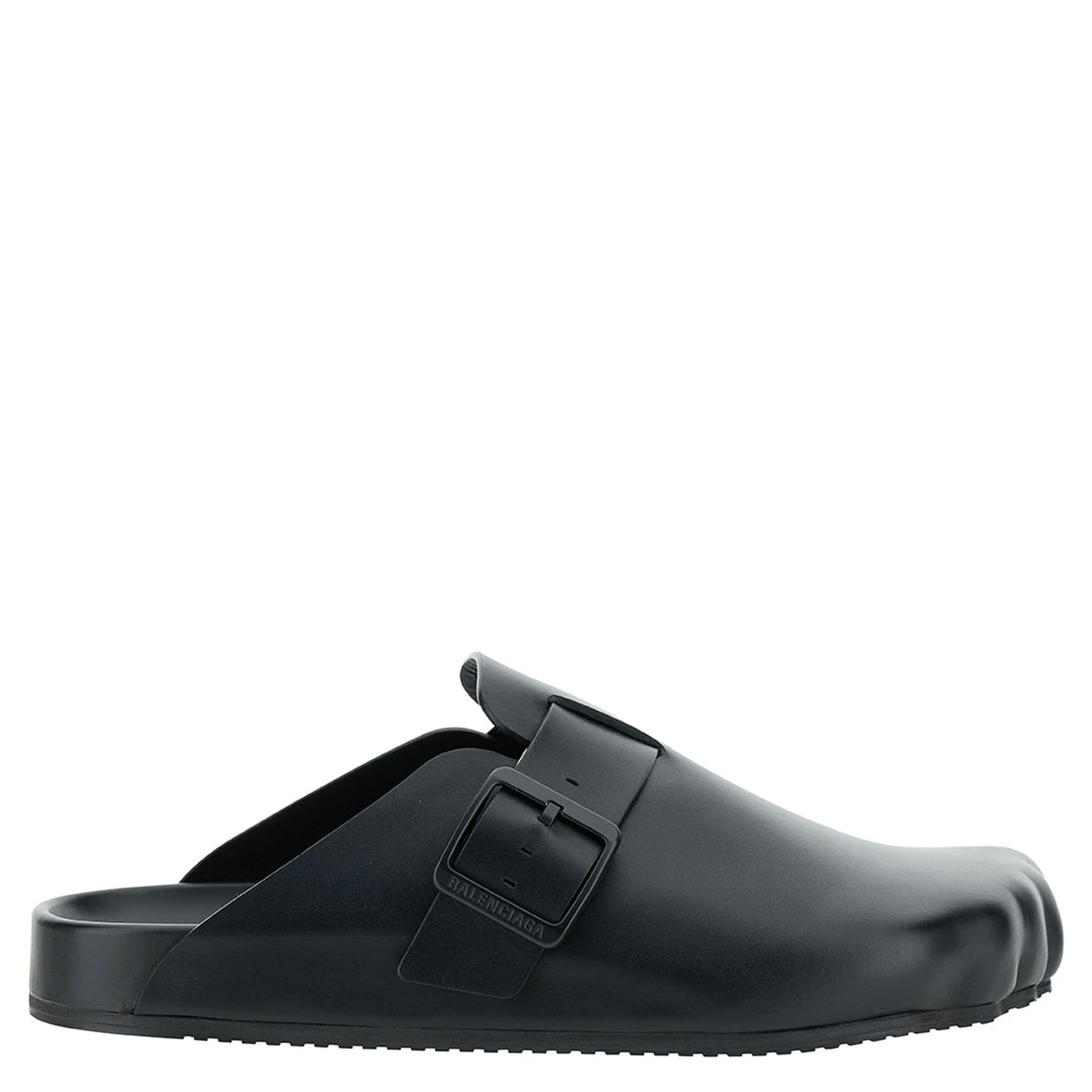Sunday Black Mules with Five Finger Shape at Toe in Matte Leather Man