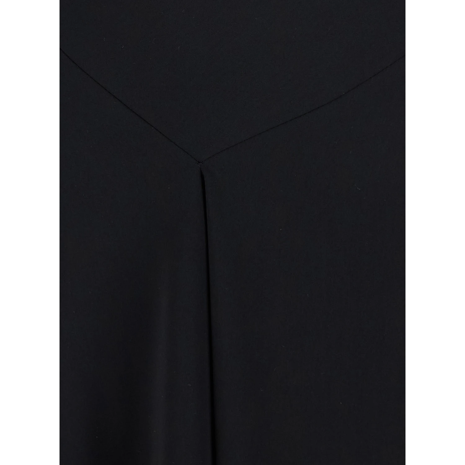 Black Long Dress with Square Neckline and Short Sleeves in Tech Fabric Woman