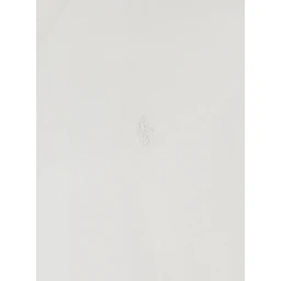 Custom Fit White Shirt with Pointed Collar and Tone on Tone Pony Embroidery on the Front in Cotton Man