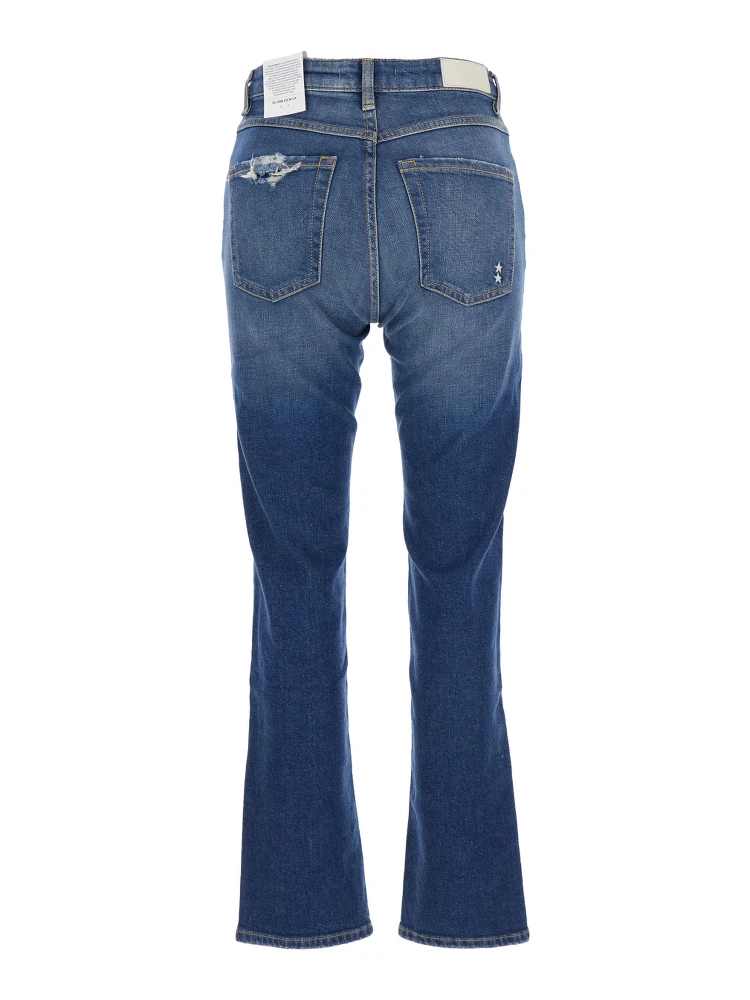 Blue Flared Jeans with Logo Patch on the Rear and Logo Detail on the Rear in Denim Woman alternative
