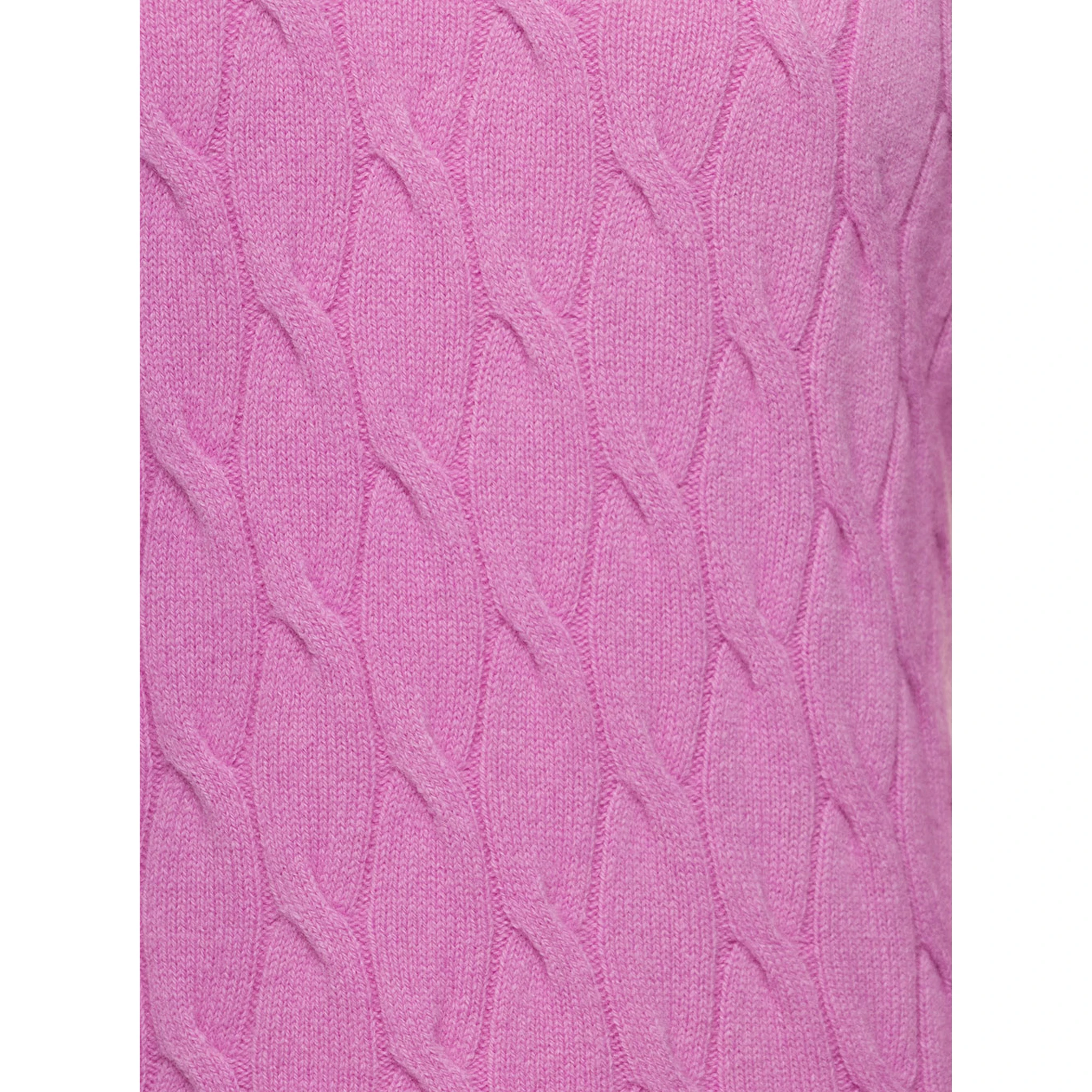 Pink Cable Knit Sweater in Wool and Cashmere Man Gaudenzi