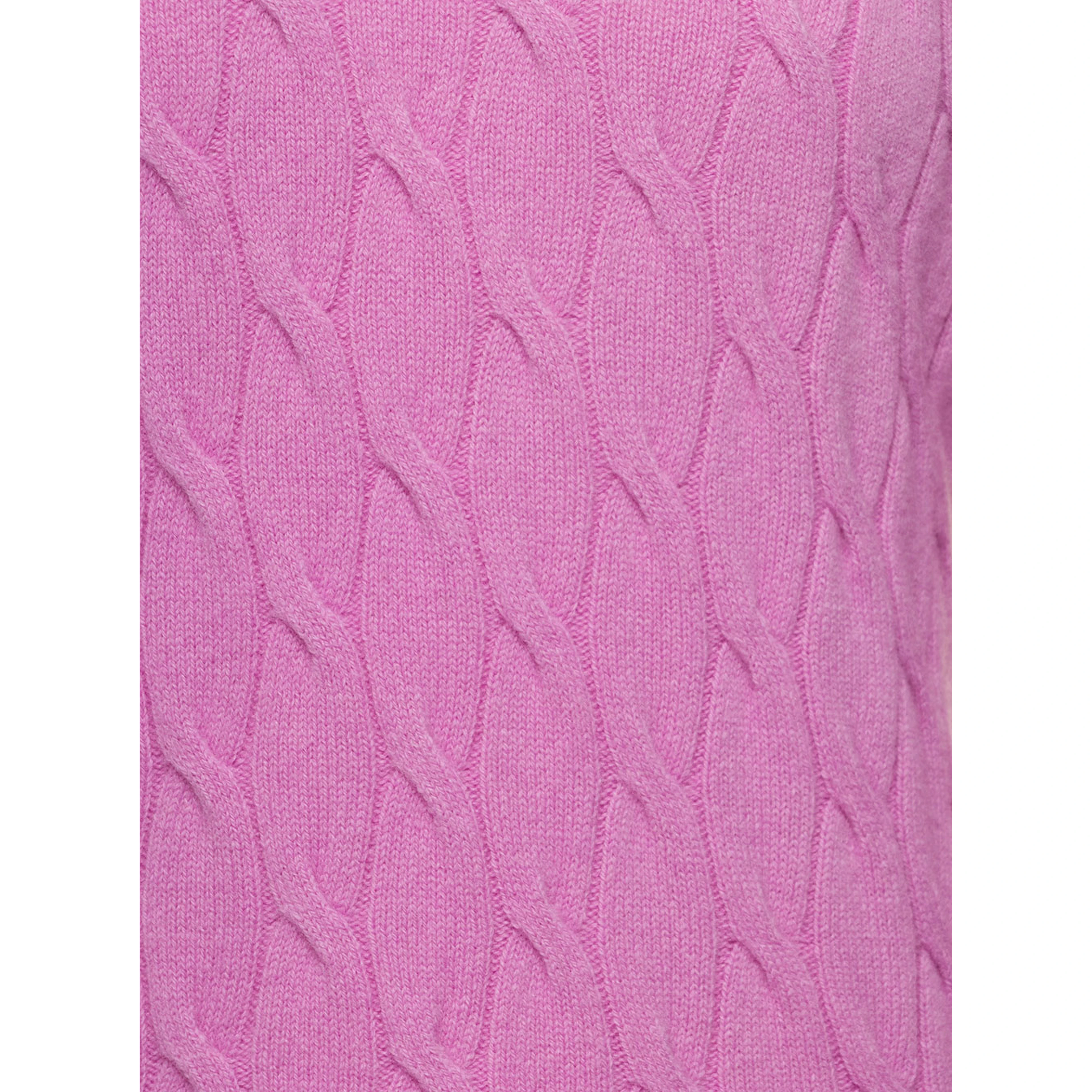 Pink Cable Knit Sweater in Wool and Cashmere Man Gaudenzi