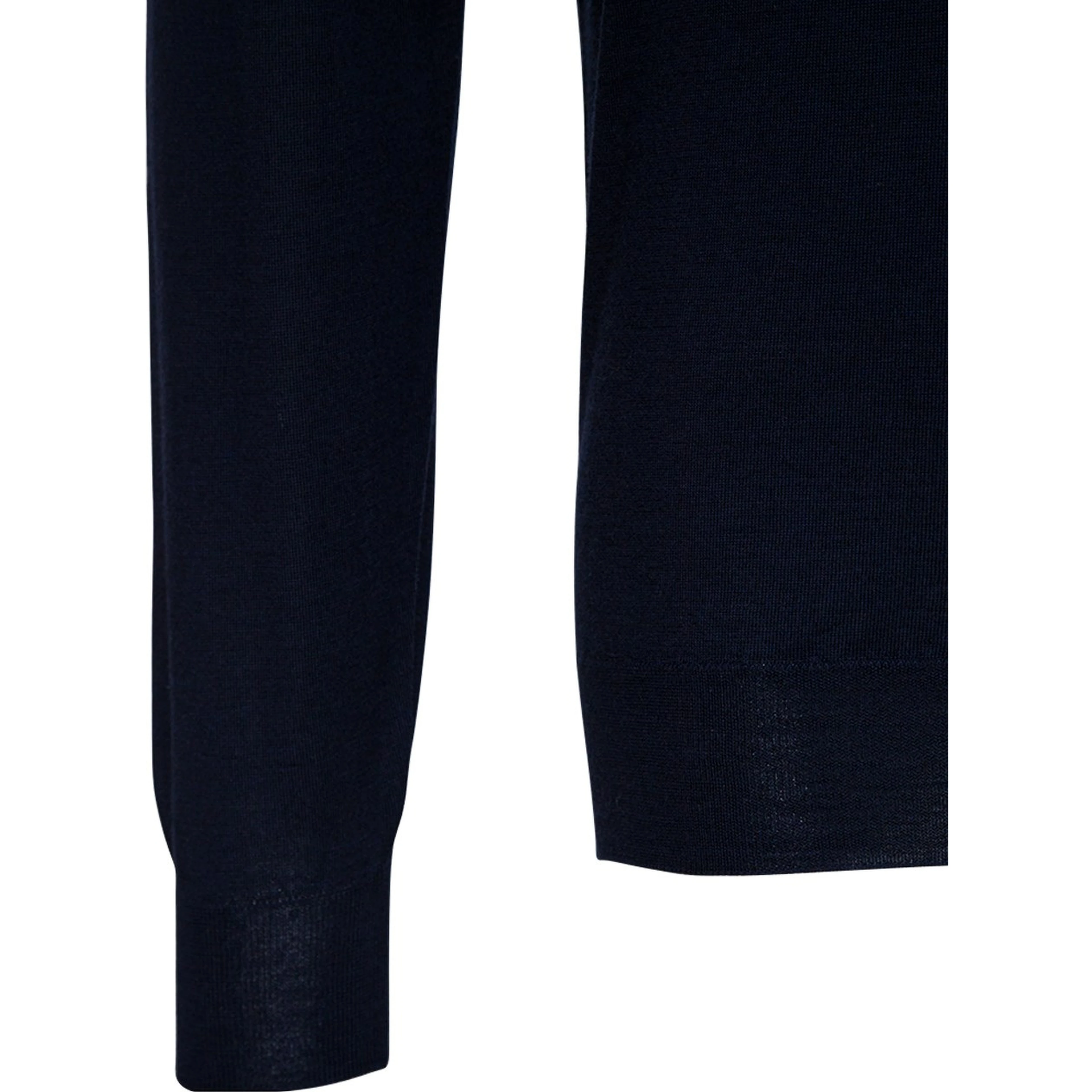 Blue Long Sleeveed Polo Shirt in Wool and Silk