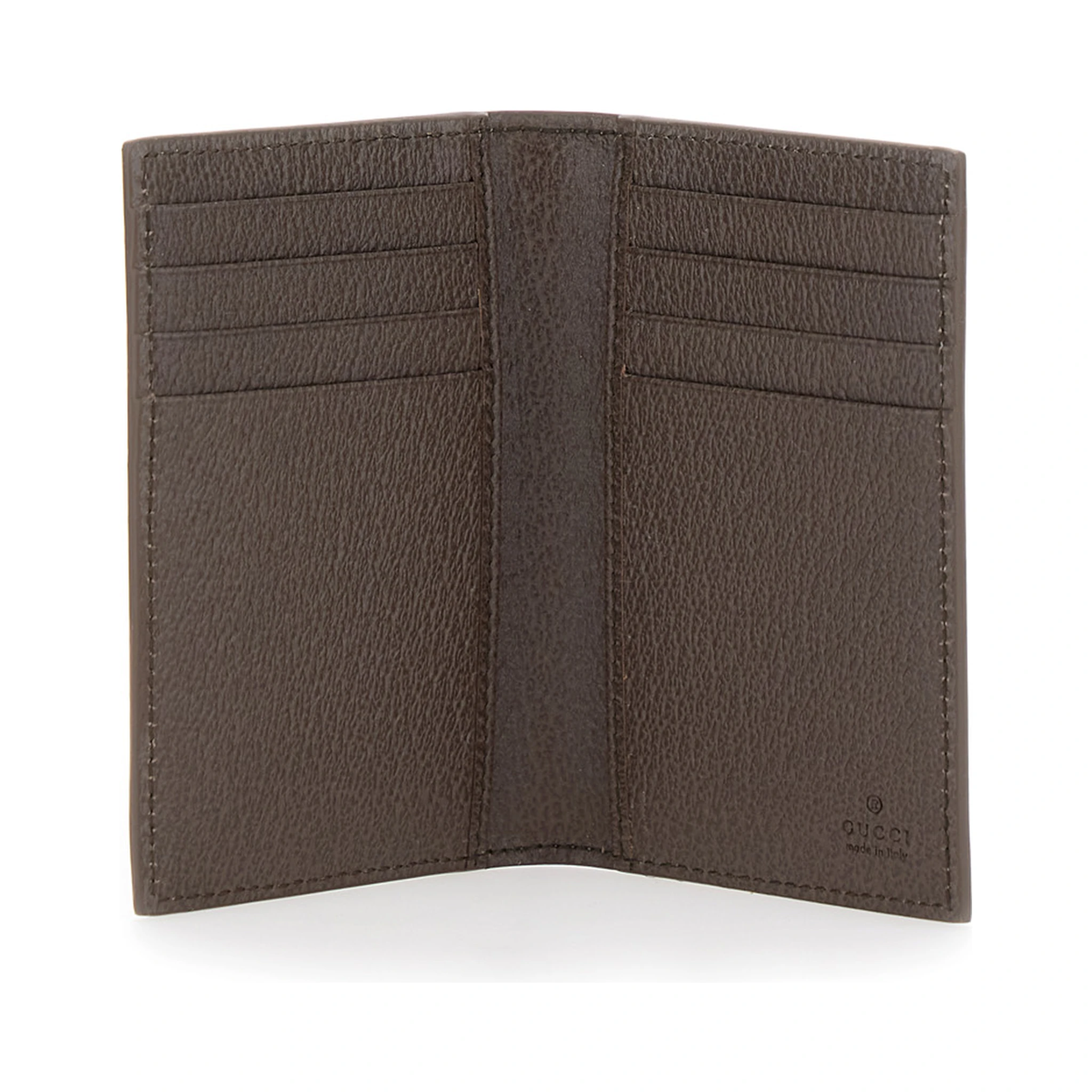 Beige Card Holder with All-Over GG Motif and Logo on the Front in Fabric Man
