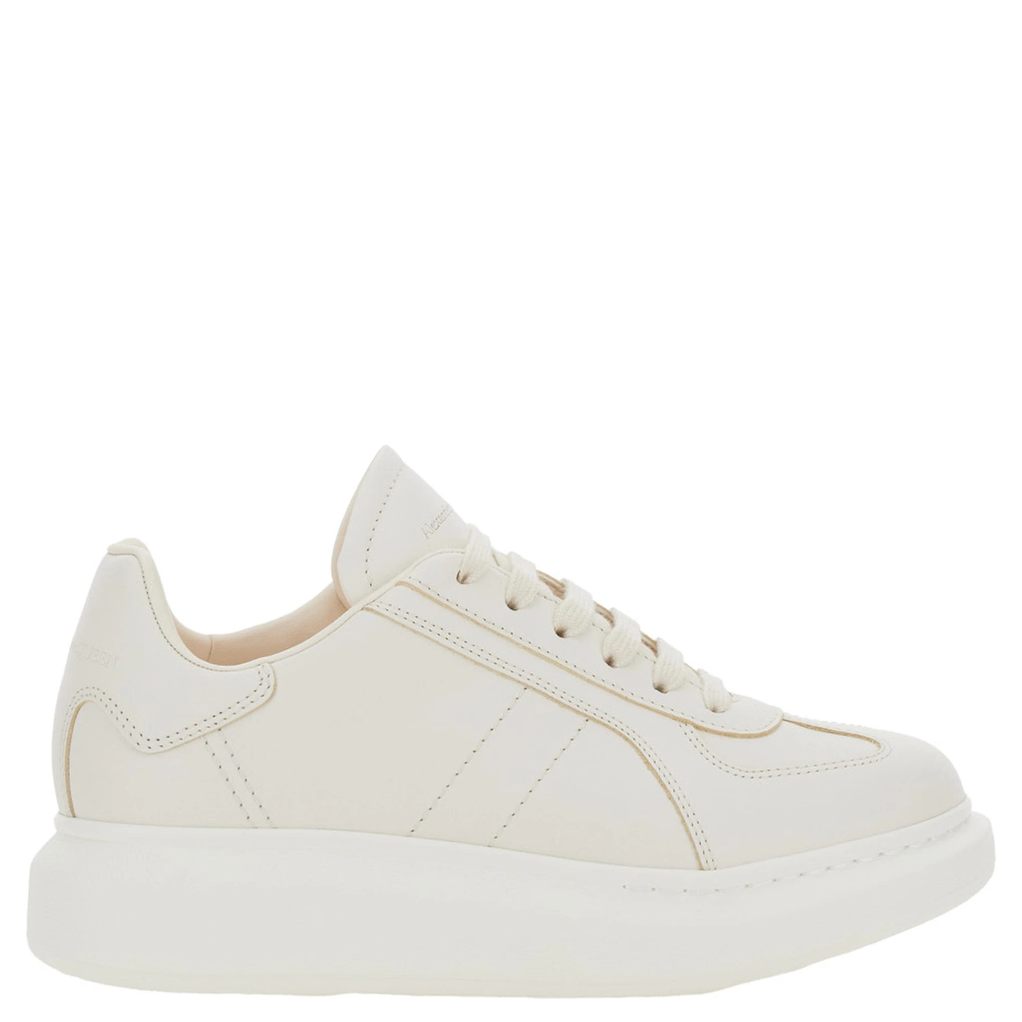 White Sneakers with Logo Patch on the Tongue and Embossed Logo on the Heel in Leather Woman