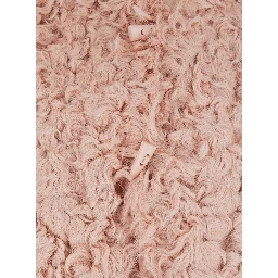 Pink Collarless Fur Jacket with Front Toggle Closure in Fur Woman