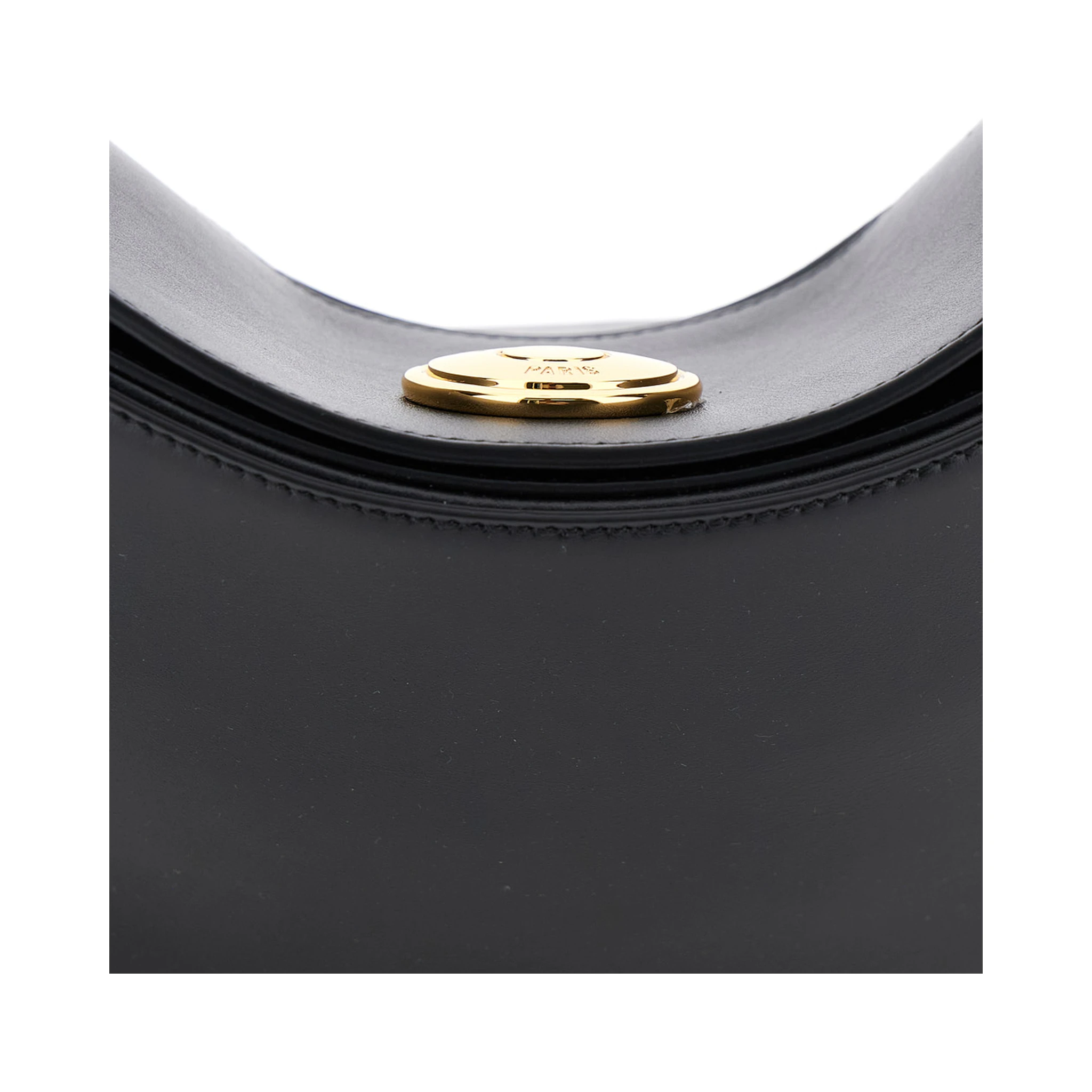 Le Calisso Rond Large Black Shoulder Bag with Adjustable Strap and Embossed Logo in Leather Woman