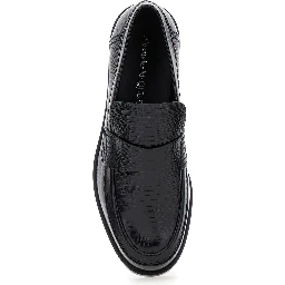 Black Slip-On Loafers in Leather Man