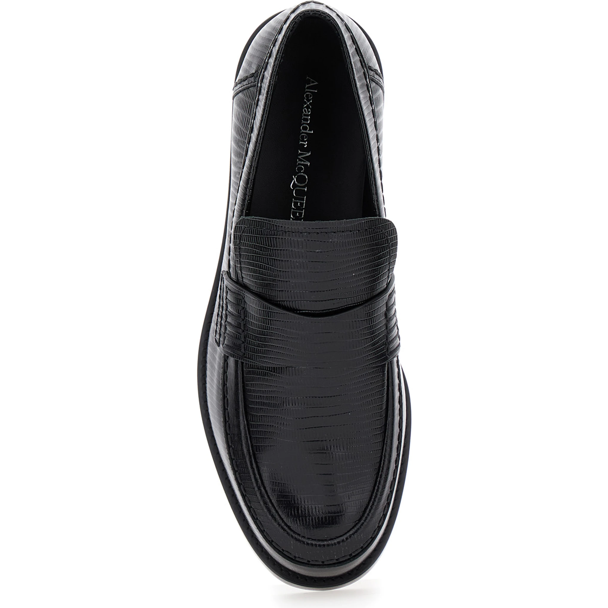Black Slip-On Loafers in Leather Man