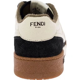 Fendi Mans Low Top Black Suede Sneakers