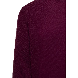 Purplish Red Crewneck Sweater In Cashmere Man Gaudenzi