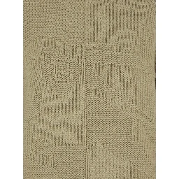 Beige High Neck Sweater with EKD Motif in Cashmere Woman