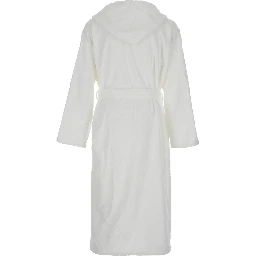 White Bathrobe with Zig Zag Motif in Cotton