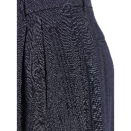 Grey Wide Pants with Concealed Closure in Wool Blend Woman