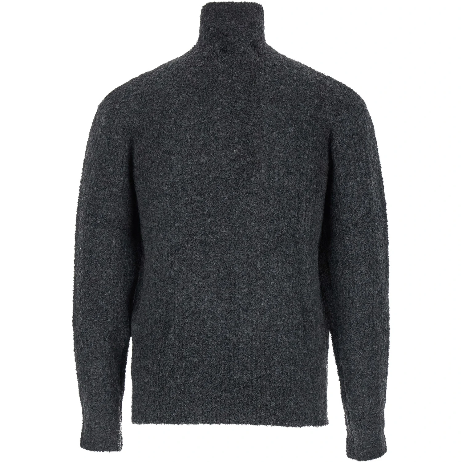 Grey High Neck Swater with Zip in Wool Blend Man