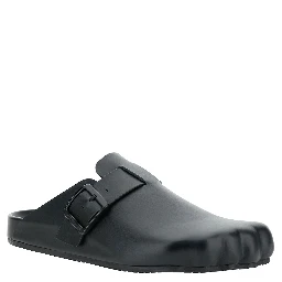 Sunday Black Mules with Five Finger Shape at Toe in Matte Leather Man