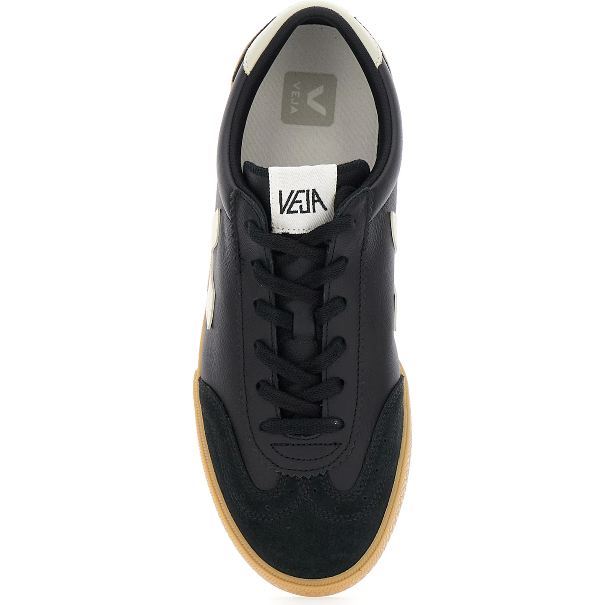 Volley Black Sneakers with Side Logo and Lettering Logo on the Heel in Organic Cotton Unisex