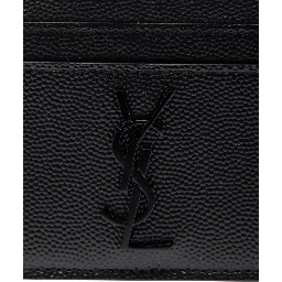 Black Card-Holder with Tonal Cassandre in Grain de Poudre Leather Man