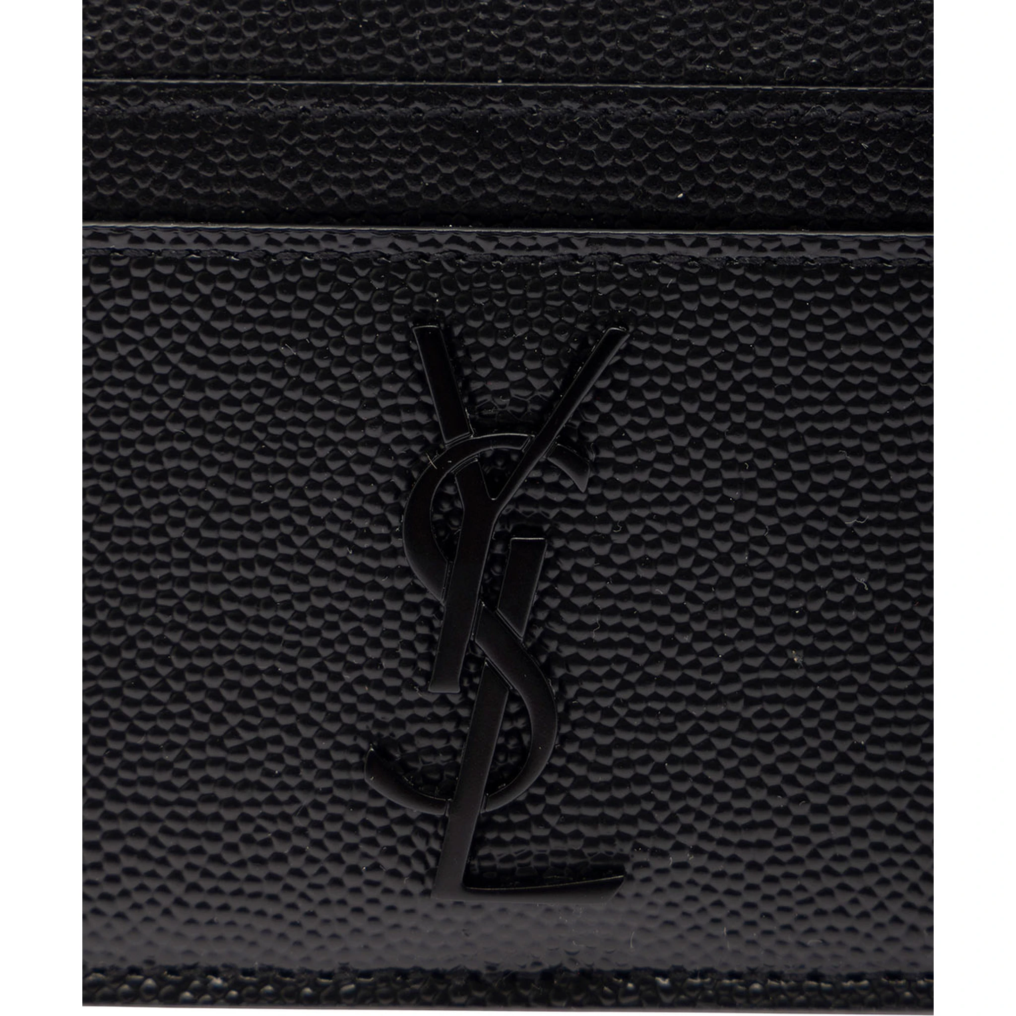 Black Card-Holder with Tonal Cassandre in Grain de Poudre Leather Man