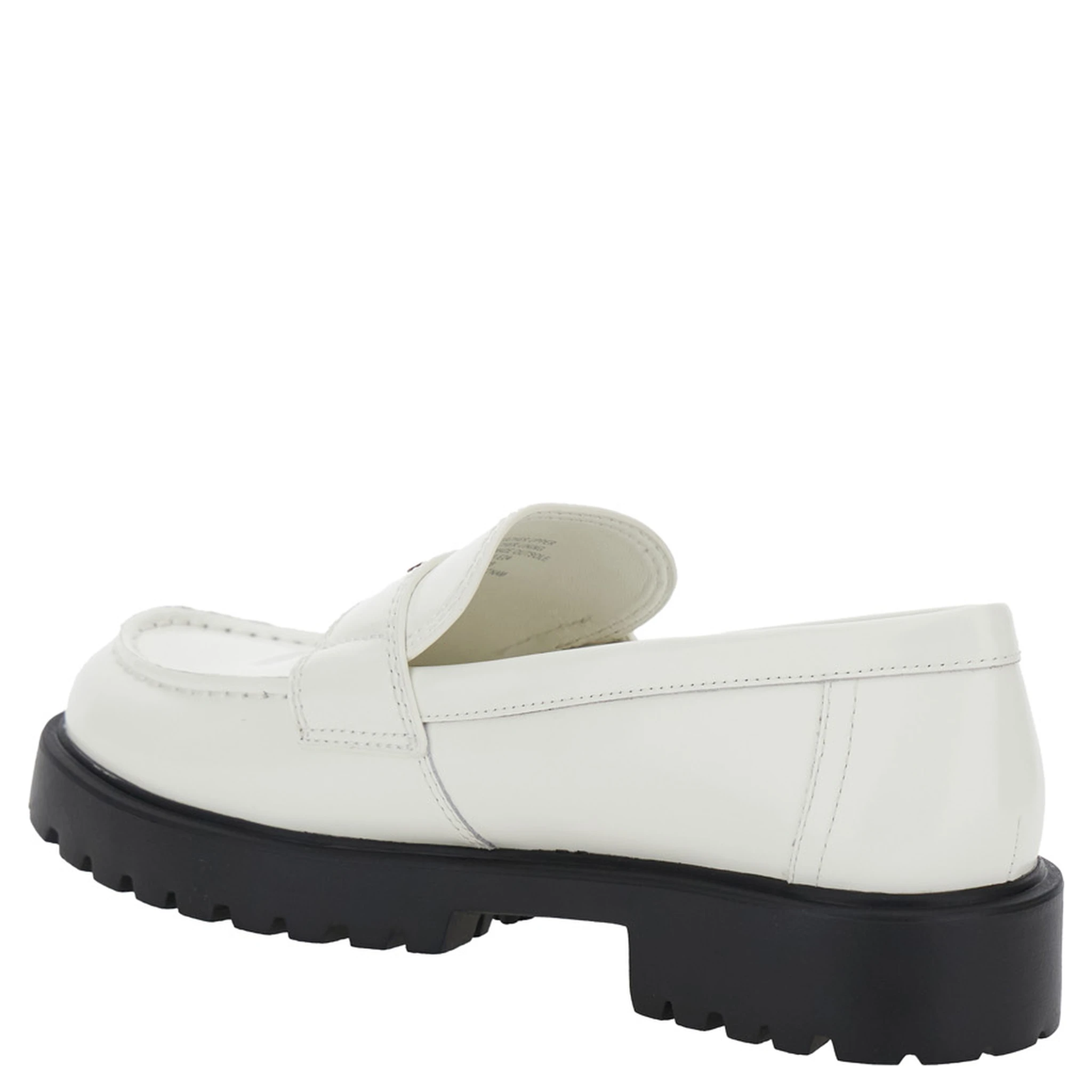 White Loafer with Logo Plate in Nappa Leather Woman