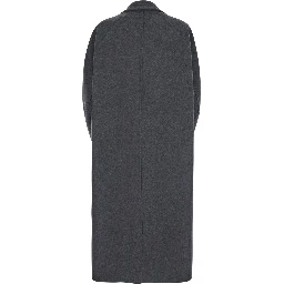 Asburgo Grey  Coat with Notched Revers in Virgin Wool Blend Woman