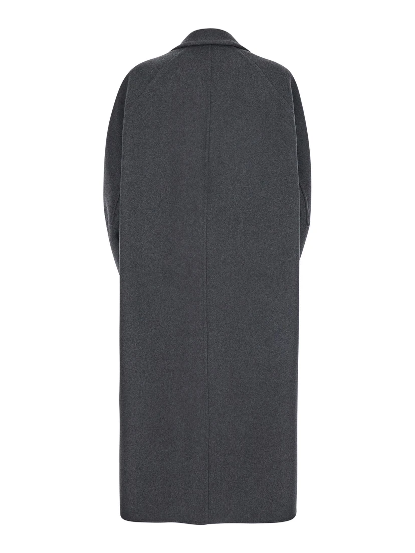 Asburgo Grey  Coat with Notched Revers in Virgin Wool Blend Woman