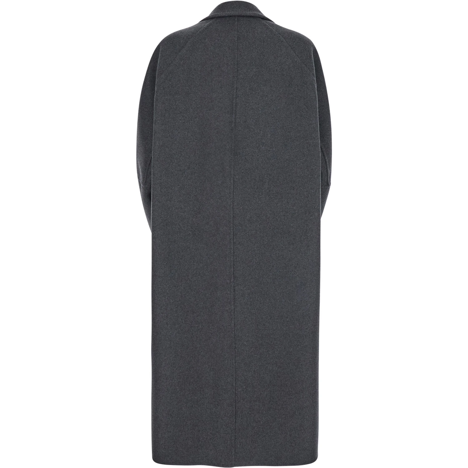 Asburgo Grey Coat with Notched Revers in Virgin Wool Blend Woman