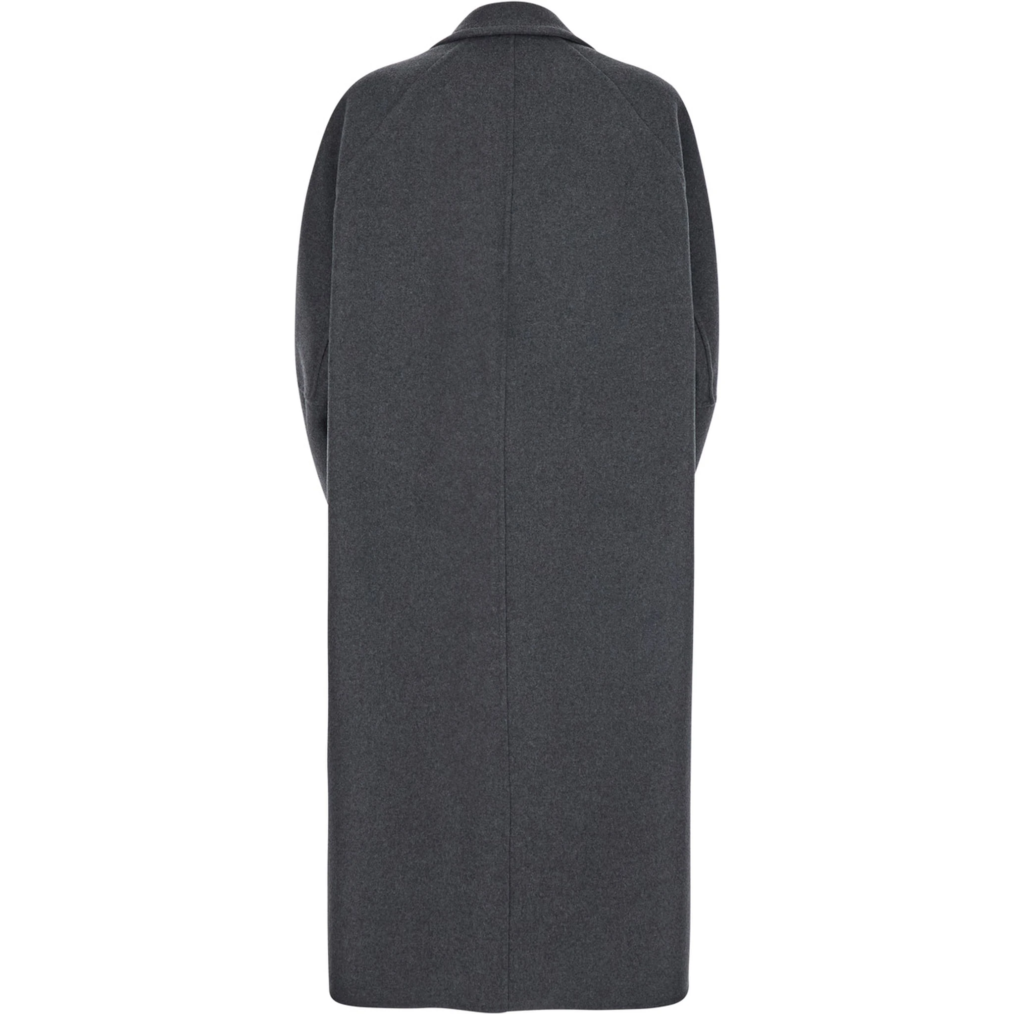 Asburgo Grey  Coat with Notched Revers in Virgin Wool Blend Woman