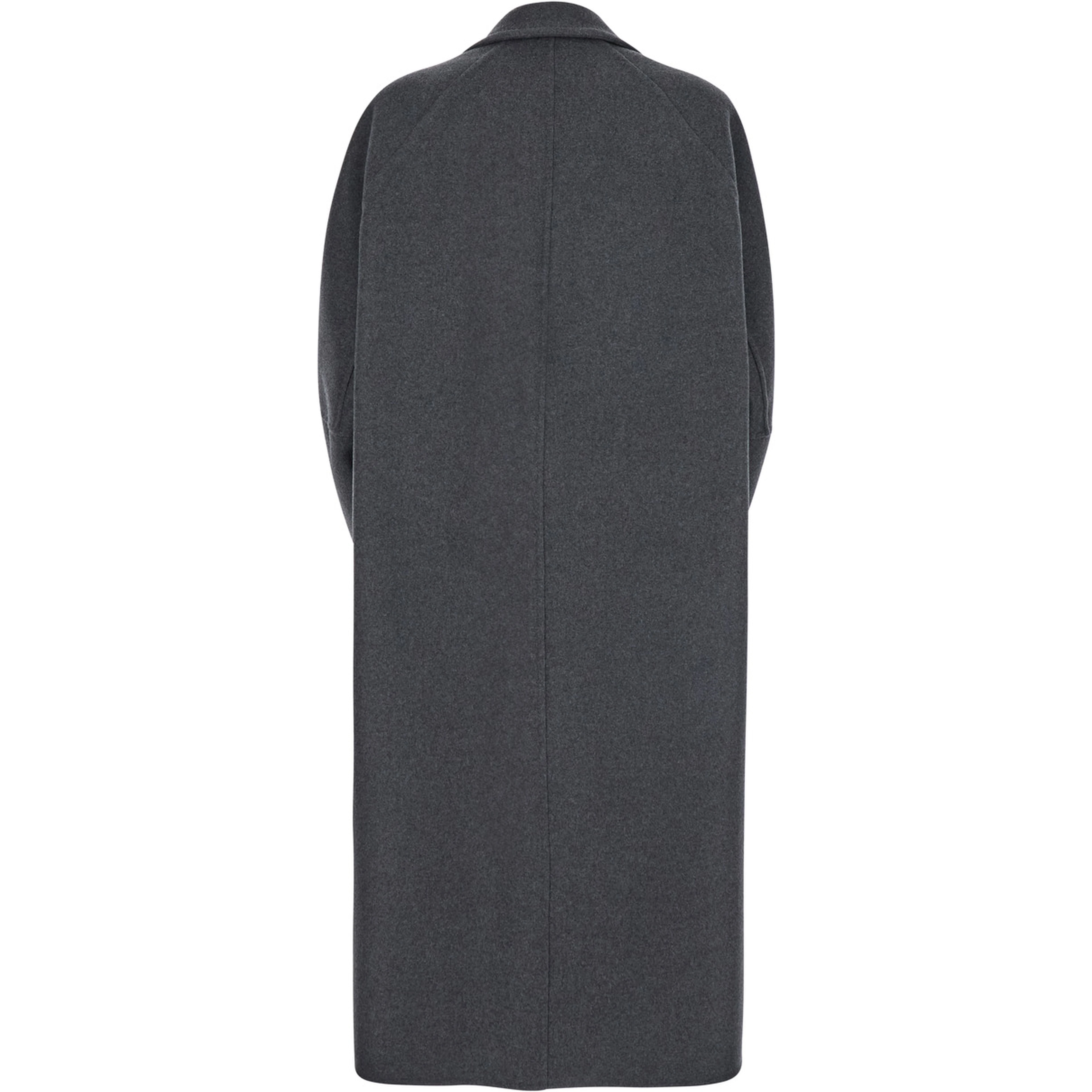 Asburgo Grey Coat with Notched Revers in Virgin Wool Blend Woman