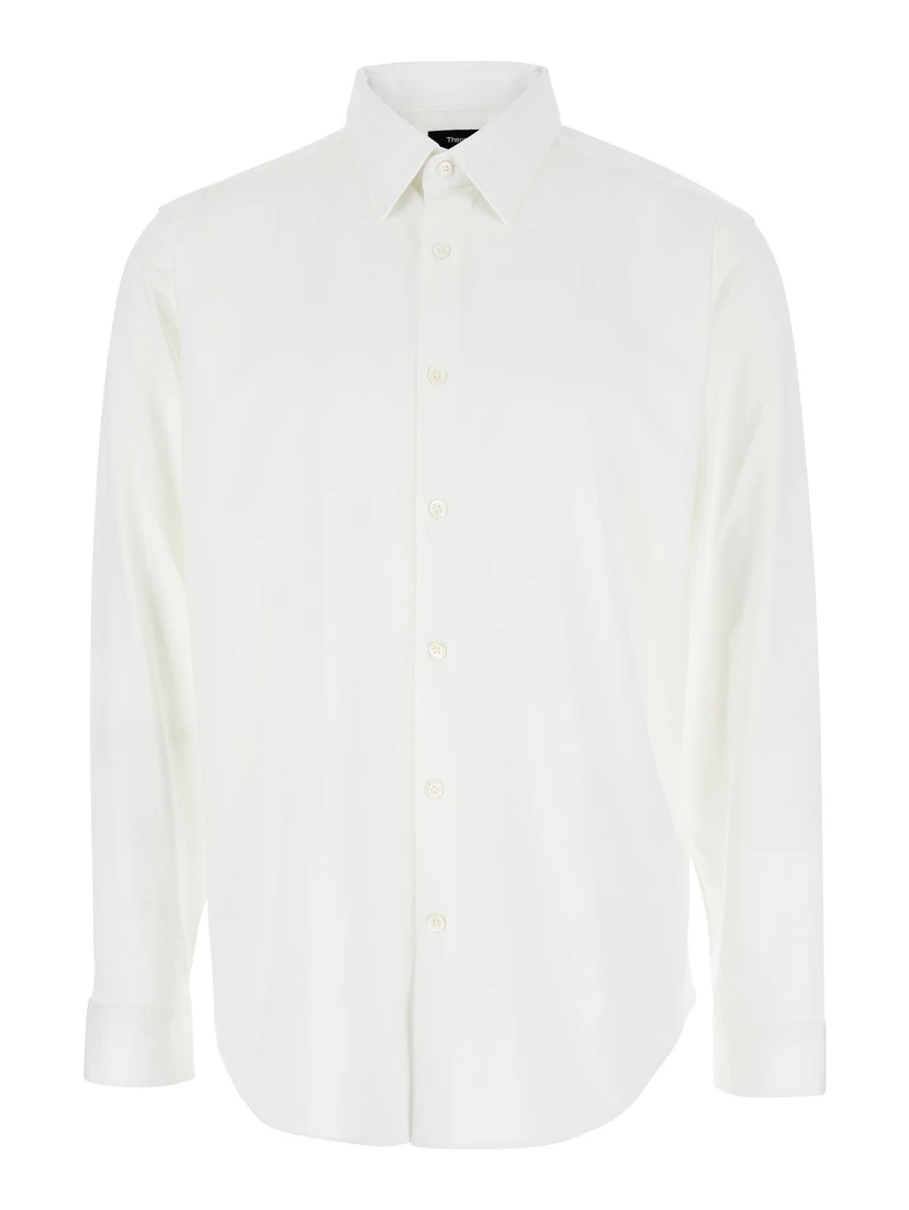 Sylvain White Shirt with Pointed Collar in Cotton Blend Man