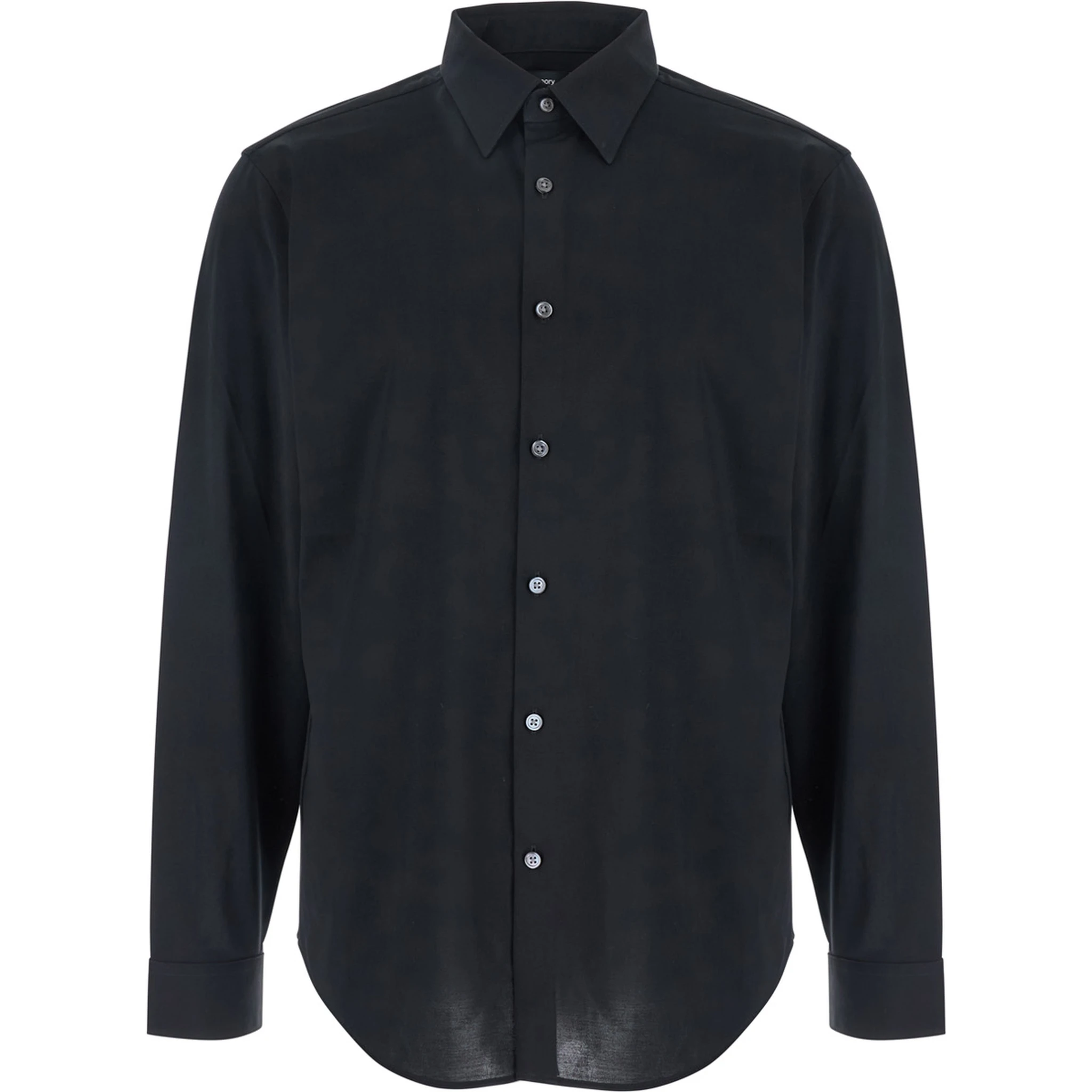Sylvain Black Shirt with Pointed Collar in Cotton Blend Man