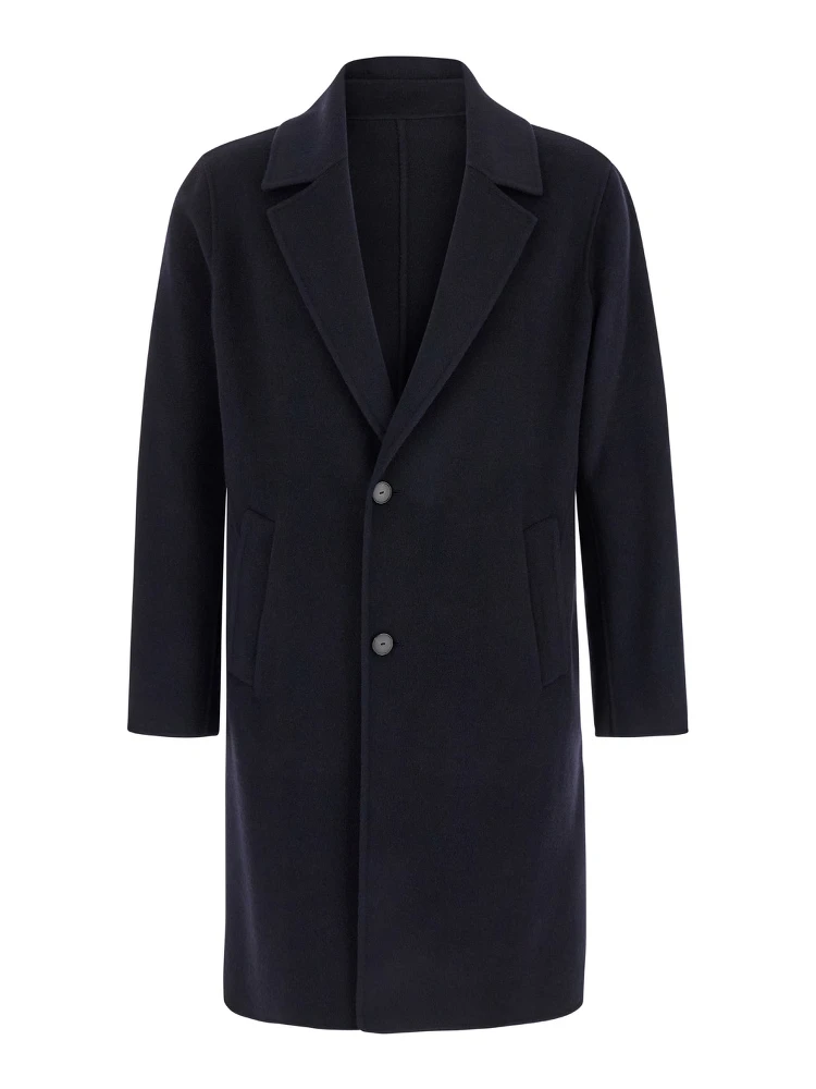 Blue Coat with Classic Revers in Wool Man