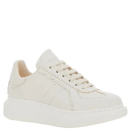 White Sneakers with Logo Patch on the Tongue and Embossed Logo on the Heel in Leather Woman