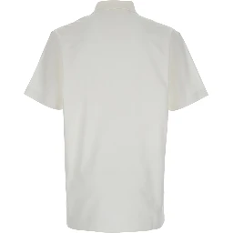 White Polo Shirt with Logo Embroidery on the Front in Cotton Man